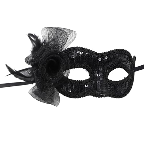 GMBYLBY Maskerade Maske Für Damen Glänzt Mit Strasssteinen Venezianer Maske Party Abend Abschlussball Bälle Maske Halloween Cosplay Kostüme von GMBYLBY