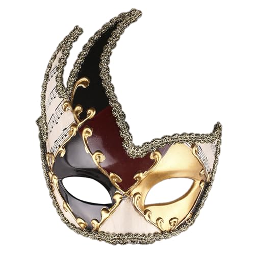 GMBYLBY Masquerade Maske Halloween Kostümmaske Venezianer Maske Mardi Gras Maske Karierte Musikparty Maske Für Die Weihnachtsfeier von GMBYLBY