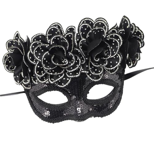 GMBYLBY Pailletten Maskerade Maske Halloween Party Augen Maske Maskerade Brillen Halbe Gesichtsmaske Für Frauen Hochzeit Cosplay von GMBYLBY