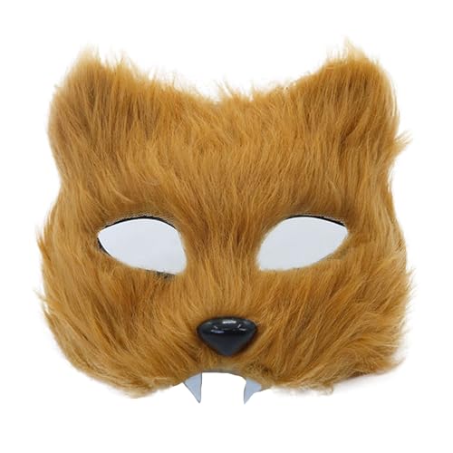 GMBYLBY Realistische Pelzige Katzen Maske Maskerade Maske Halbe Gesicht Brille Für Frauen Männer Halloween Cosplay Maskerade Kostüm Brillen von GMBYLBY