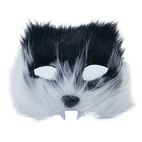 GMBYLBY Realistische Pelzige Katzen Maske Maskerade Maske Halbe Gesicht Brille Für Frauen Männer Halloween Cosplay Maskerade Kostüm Brillen von GMBYLBY