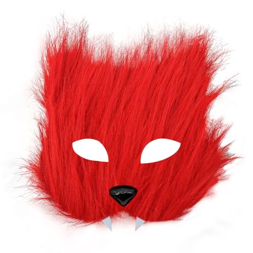 GMBYLBY Realistische Pelzige Katzen Maske Maskerade Maske Halbe Gesicht Brille Für Frauen Männer Halloween Cosplay Maskerade Kostüm Brillen von GMBYLBY