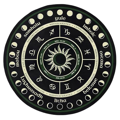 GMBYLBY Round Gummi Board Winderstücksausschreibung Witchcrafts Wiccan Altars Board Metaphysical Message Board Matte von GMBYLBY