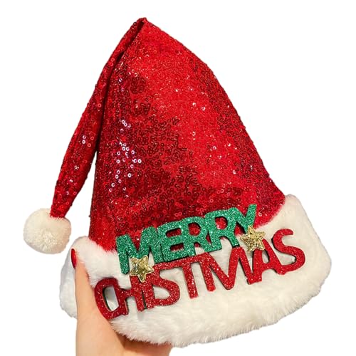 GMBYLBY Weihnachten Santa Verdicken Plüsch Und Weiße Pelzige Krempe Für Weihnachtspartys Dress Up Cosplay Pailletten Stricker Weihnachtsmütze Baby GMBYLBY Weihnachten Santa Verdicken Plüsch Und Weiße Pelzige Krempe Für Weihnachtspartys Dress Up Cosplay Pailletten Stricker Weihnachtsmütze Baby von GMBYLBY