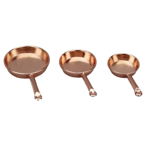 Puppenhäuser im Maßstab 1:12, Küchenzubehör, Metallpfannen-Set, 3 Größen, Miniaturbraten für Bastelprojekte, Modell Puppenhäuser im Maßstab 1:12, Küchenzubehör, Metallpfannen-Set, 3 Größen, Miniaturbraten für Bastelprojekte, Modell von GMBYLBY