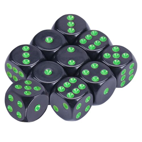 Rounds Corner Sechsseitige Würfel Großpackung 10 Farblich Sortierten 16-mm Acrylwürfeln Zahlenpunkten von GMBYLBY