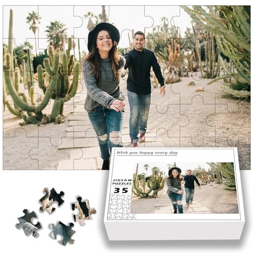 GMDLSK Personalisiert Puzzle Selbst Gestalten 35/70/120/200/300/500/1000/1500/2000/3000 Teile, Personalisiertes Puzzle mit eigenem Bild, Lustige Puzzles für Erwachsene/Familien von GMDLSK