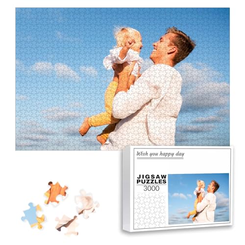 GMDLSK Personalisiert Puzzle Selbst Gestalten 35/70/120/200/300/500/1000/1500/2000/3000 Teile, Personalisiertes Puzzle mit eigenem Bild, Lustige Puzzles für Erwachsene/Familien von GMDLSK