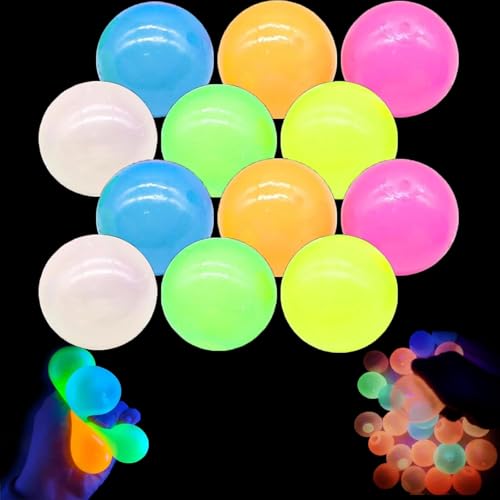 Glorbs Balls, Dream Balls, Glorbs Sticky Balls, Dream Balls Glow in The Dark That Stick, Glow in The Dark Sticky Balls That Stick to The Ceiling, Dream Balls Stress Balls for Adults (12pcs) von GMSA