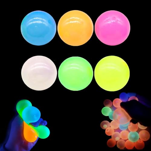 Glorbs Balls, Dream Balls, Glorbs Sticky Balls, Dream Balls Glow in The Dark That Stick, Glow in The Dark Sticky Balls That Stick to The Ceiling, Dream Balls Stress Balls for Adults (6pcs) von GMSA