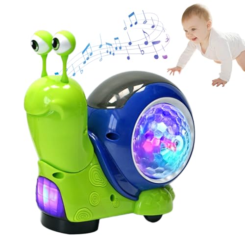 Baby Krabbel Spielzeug 6-18 Monate, 2025 Neuest Schnecke Krabbelspielzeug mit Lichter und Musik, Pädagogisches Spielzeug Baby, Krabbelspielzeug Baby Weihnachten Geschenke (grün) von GMTEO