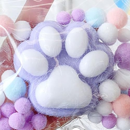 Cat Paw Anti Stress Ball, 2024 Neu Squeeze Spielzeug, Katzenpfoten Quetschspielzeug mit Bällen Lustig, Sensory Toys, Funny Squeeze Antistressball Erwachsene, Squishy Toy (lila) von GMTEO