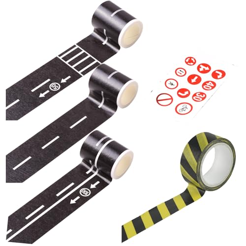 Road Straße Klebeband,Straßenbänder,Straßen Klebeband Kinder,Straße Washi Tape,Straßenbänder DIY Eisenbahn Straßenverkehrsband,Verkehrszeichen Aufkleber DIY Autobahn Tape Hinzufügen Kurvenaufkleber von GNAUMORE