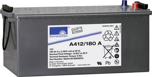 GNB Sonnenschein A412/180A NGA4120180HS0CA Bleiakku 12V 180Ah Blei-Gel (B x H x T) 518 x 238 x 274mm von GNB Sonnenschein