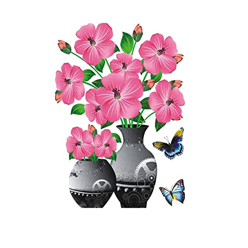 GNGR DIY Pflanzenvase 3D-Stereo-Aufkleber, Wasserdichter Fenster- und Wandaufkleber, Fahrrad Aufkleber (Rosa, One Size) von GNGR