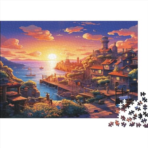 Sonnenuntergang über dem Hafen Puzzle 1000 Teile Puzzle Kinder Lernspiel 1000 Stück Puzzle Puzzles Für Erwachsene Geschicklichkeitsspiel Für Die Ganze Familie Raumdekoration Ab 14 Jahren von GNMRTFEAE