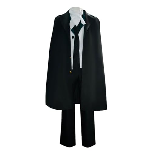 GOBIWM Bungo Stray Dogs Cosplay Edgar Allan Poe Anime Cosplay Kostüme Anime Same Fashion Trenchcoat Shirt Uniform Manga Halloween Cosplay Kostüme Set (Type1, 3XL) von GOBIWM