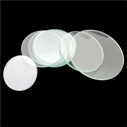 50-teiliges transparentes, rundes, flaches gehärtetes Glasobjektiv, optisches Linsenset mit hoher Bildklarheit, Glaslinse mit einem Durchmesser von 34 bis 20 mm(20 * 1.6mm) von GOHAPY