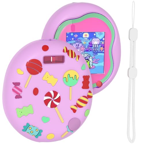 GOHHME Silikon Hülle für Tamagotchi Uni, Schutzhülle für Tamagotchi Uni Virtual Pet Elektronische Spielmaschine mit Trageband für Kindergeschenke (Lila) von GOHHME