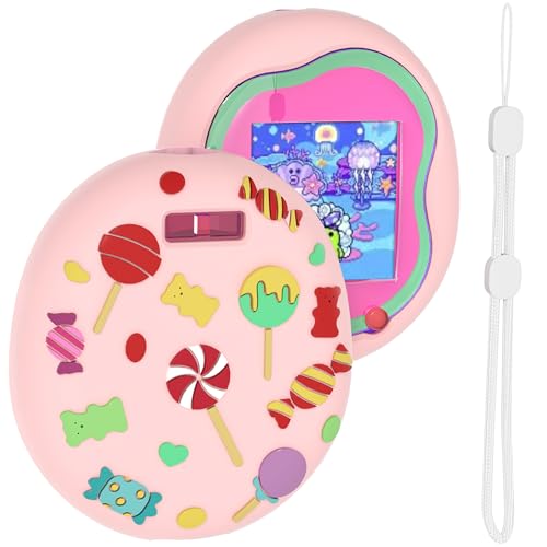 GOHHME Silikon Hülle für Tamagotchi Uni, Schutzhülle für Tamagotchi Uni Virtual Pet Elektronische Spielmaschine mit Trageband für Kindergeschenke (Rosa) von GOHHME