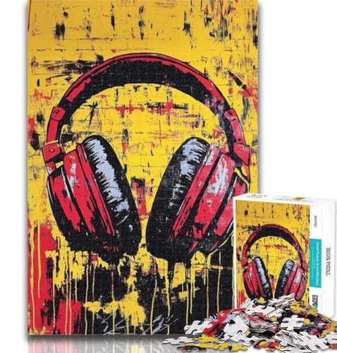 1000 Teile für Teenager, Künstlerische Kopfhörer-Puzzles für Erwachsene, 1000 Teile, zur Heimdekoration, für Kinder ab 14 Jahren, 26x38cm 1000 Teile für Teenager, Künstlerische Kopfhörer-Puzzles für Erwachsene, 1000 Teile, zur Heimdekoration, für Kinder ab 14 Jahren, 26x38cm von GOIUYTGM