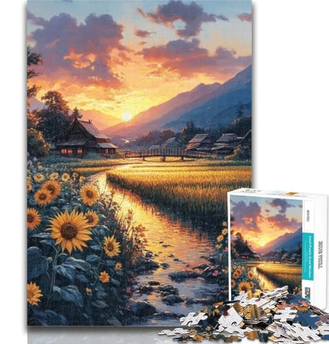 1000-teiliges Puzzle, Sonnenblumenlandschaft, 1000-teiliges Puzzle für Teenager, Geschenke, stärkt die Liebe zwischen Paaren, für 14-Jährige, 50x75cm 1000-teiliges Puzzle, Sonnenblumenlandschaft, 1000-teiliges Puzzle für Teenager, Geschenke, stärkt die Liebe zwischen Paaren, für 14-Jährige, 50x75cm von GOIUYTGM
