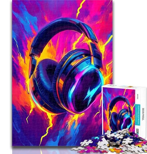 Kopfhörer-Puzzle für Teenager, mit vollständig ineinandergreifenden, zufällig geformten Teilen für Kinder ab 14 Jahren, 50x75cm Kopfhörer-Puzzle für Teenager, mit vollständig ineinandergreifenden, zufällig geformten Teilen für Kinder ab 14 Jahren, 50x75cm von GOIUYTGM