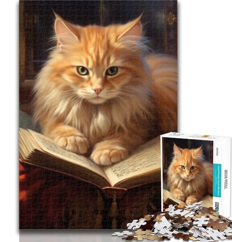 Puzzles für Teenager, Katzen-Lesebuch, Puzzle 1000 Teile für Erwachsene, Familienspiel, Stressabbau, schwierige Herausforderung, tolle Geschenke und Spielzeuge, 26x38cm Puzzles für Teenager, Katzen-Lesebuch, Puzzle 1000 Teile für Erwachsene, Familienspiel, Stressabbau, schwierige Herausforderung, tolle Geschenke und Spielzeuge, 26x38cm von GOIUYTGM