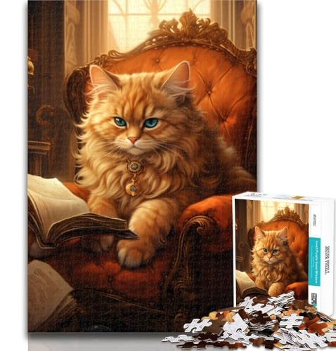 Teenager-Puzzle, Katzen-Lesebuch, 1000-teiliges Puzzle für Erwachsene und Jugendliche, Lernspielzeug, Familienspiele, stärkt die Liebe zwischen Paaren, 75x50cm Teenager-Puzzle, Katzen-Lesebuch, 1000-teiliges Puzzle für Erwachsene und Jugendliche, Lernspielzeug, Familienspiele, stärkt die Liebe zwischen Paaren, 75x50cm von GOIUYTGM