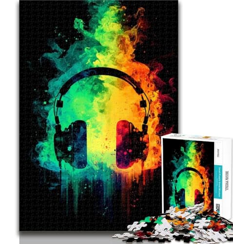 Teenager-Puzzles, Neon-Kopfhörer, Puzzles für Erwachsene, 1000, lebendiges und einzigartiges Design, entspannendes und herausforderndes Puzzle-Erlebnis, 50x75cm Teenager-Puzzles, Neon-Kopfhörer, Puzzles für Erwachsene, 1000, lebendiges und einzigartiges Design, entspannendes und herausforderndes Puzzle-Erlebnis, 50x75cm von GOIUYTGM