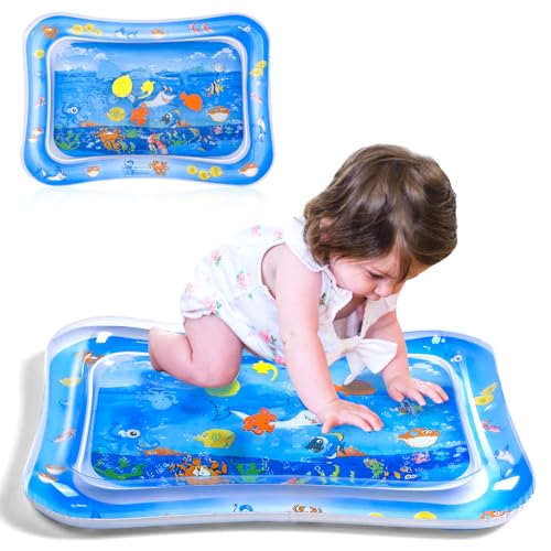 Wassermatte Baby Spielzeug 3 6 9 Monate, Wasserspielmatte Baby, BPA-frei, Spielmatte Baby, Aufblasbare Bauchzeit Matte, Spaßaktivitäten für das Wachstum Ihres Baby Geschenke für Babys M-11 von GOKINDOR