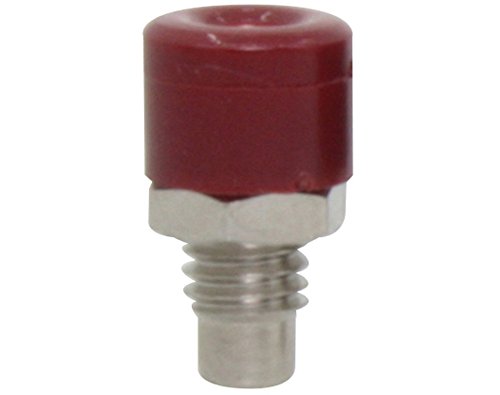 GOKarli 1 Stück Zwerg-Buchse für Zwerg Stecker/Querlochstecker Einbau Miniatur Ø 2,6 mm mit Lötanschluss in 7 (Rot) von GOKarli