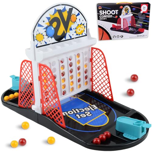 GOLCUGYJH Brettspielzeug - Tisch Basketball Spielsets,Basketball Schießspiel,Doppeltes Spieler Basketball Wettkampf Spielzeug, Desktop-Basketball-Schießspiel Game für Kinder ＆ Erwachsene von GOLCUGYJH