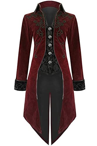 Herren Mittelalter Steampunk-Frack Samt viktorianisch Gothic Vintage Frock Halloween Kostüm Mantel von GOLDSTITCH