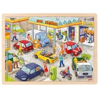 GOKI 57337 Einlegepuzzle 96 Teile Tankstelle von GOLLNEST & KIESEL GOKI