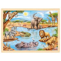 GOKI 57347 Einlegepuzzle 96 Teile Afrikanische Savanne von GOLLNEST & KIESEL GOKI