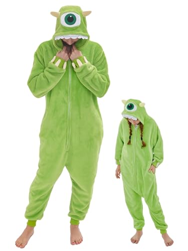 GONAAP Einteiler für Erwachsene, Unisex, Pyjama, Tier, Einteiler, Mike Wazowski, 9-10 Años von GONAAP