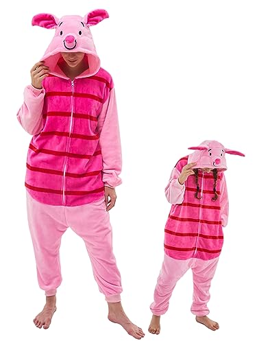 GONAAP Einteiler für Erwachsene, Unisex, Pyjama, Tier, Einteiler, Schweinchen, 13-14 Años von GONAAP