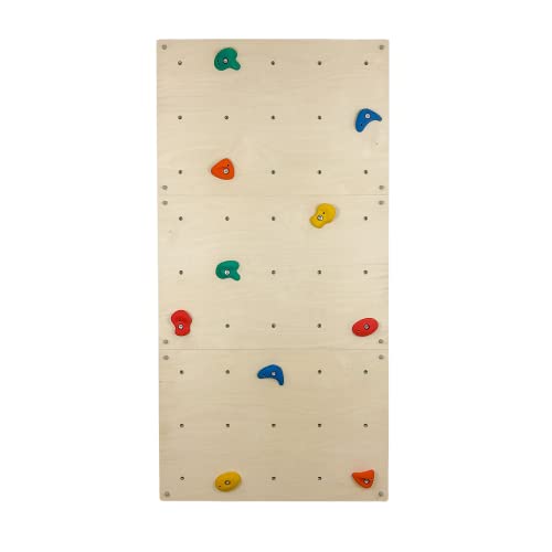 GOODEX® Kletterwand Kinder Indoor mit Klettergriffen | Kletterwand Kinderzimmer aus Holz mit Klettersteinen | 100% ECO Kletterwandplatte | CE | Klettergerüst Indoor (3 Platten 10 Griffe) von GOODEX