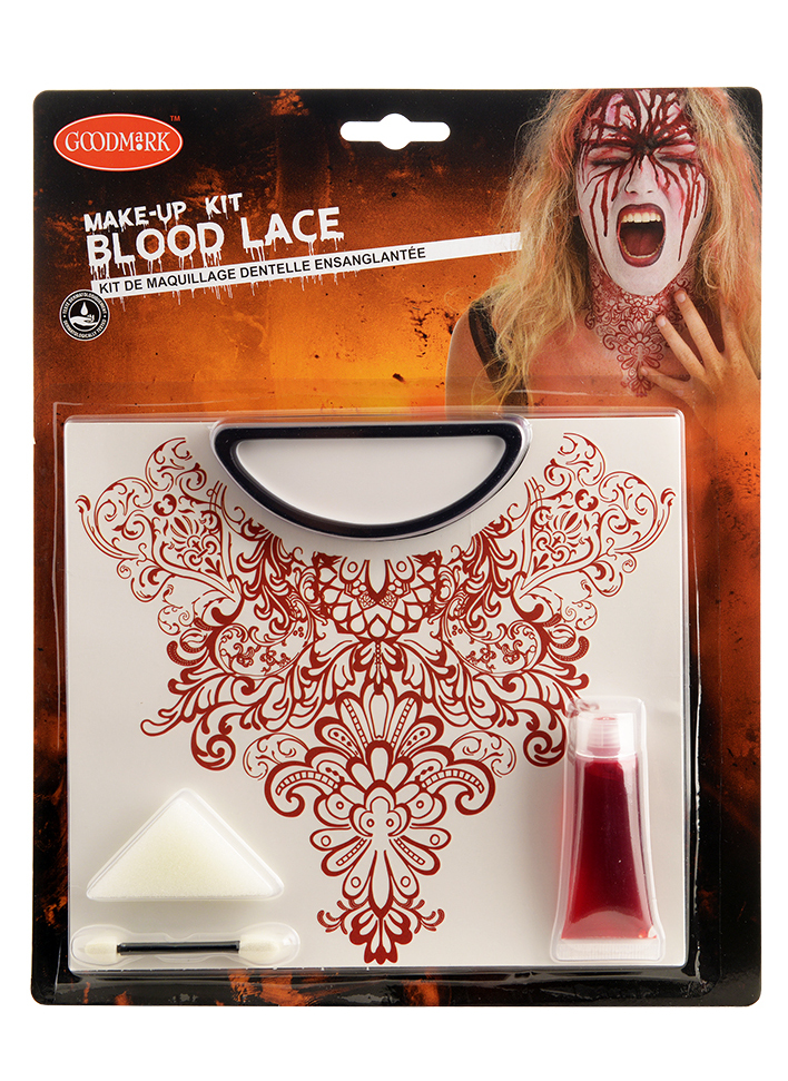 Blutige Halskette Schmink-Set für Damen Halloween-Make-up rot-weiss von GOODMARK