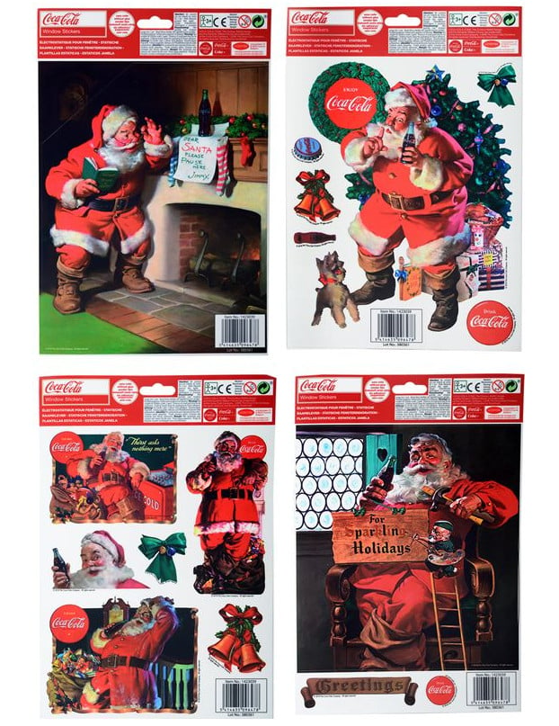 Coca Cola-Fenstersticker Weihnachts-Dekoration bunt 30x20cm von GOODMARK