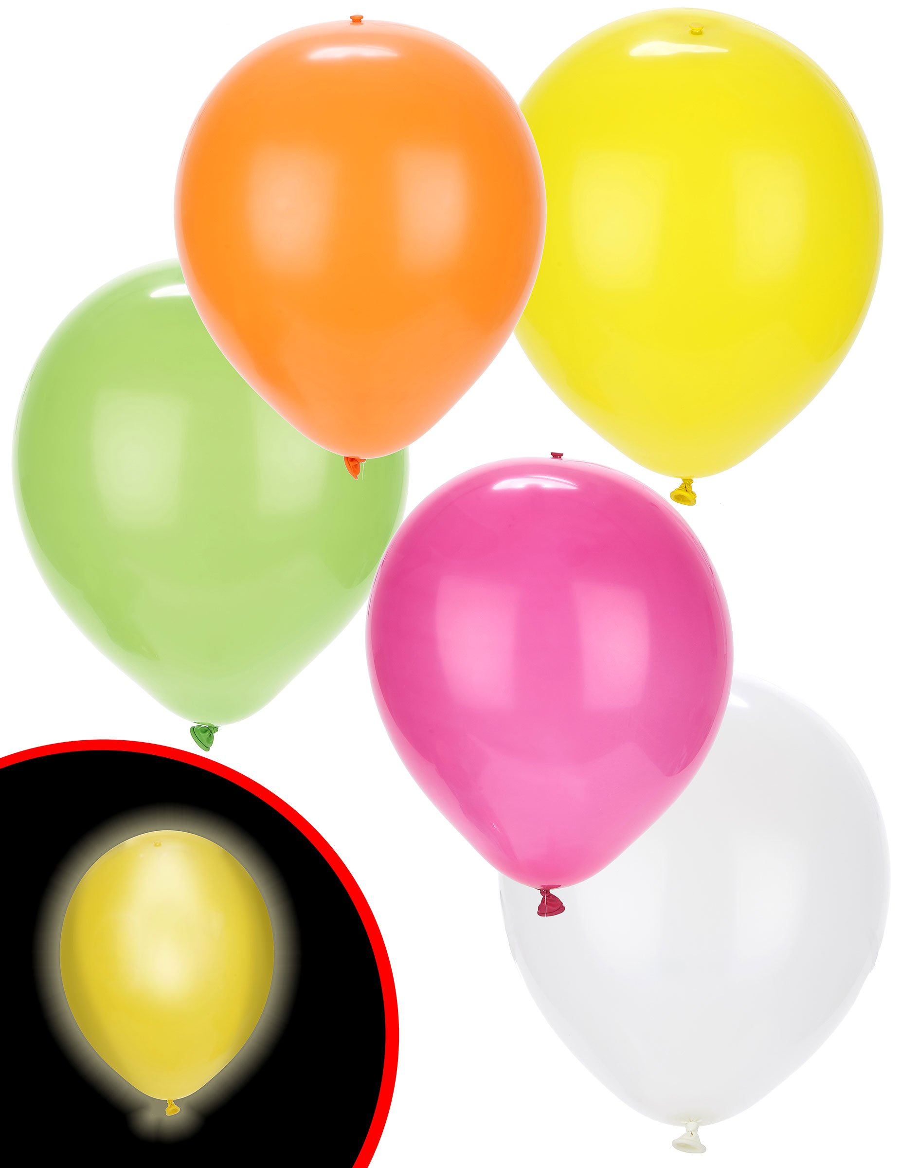 Illooms LED-Luftballons Party-Deko 5er-Set Sommer gemischt bunt 23cm von GOODMARK