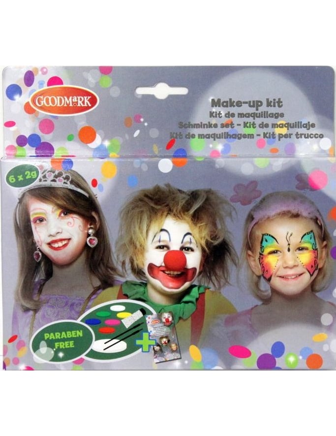 Make-Up Set Prinzessin und Clown Schminkset 10-teilig bunt von GOODMARK