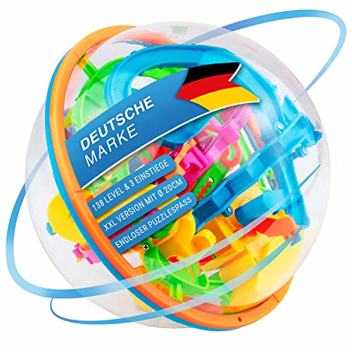 GOODS+GADGETS 3D Kugellabyrinth XXL - Kugelspiel Magic Maze Kugel-Labyrinth Puzzle Ball Geschicklichkeitsspiel 20cm von GOODS+GADGETS