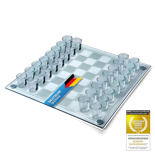 Dimono Echtglas Schach Trinkspiel Partyspiel Schachsaufen von GOODS+GADGETS