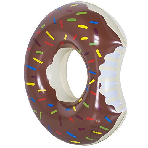 GOODS+GADGETS Aufblasbarer Donut Schwimmreifen; Schwimmring für Pool-Partys, Luftmatratze für Strandurlaub und Bade-Abenteuer (Braun, Ø 120 cm) von GOODS+GADGETS