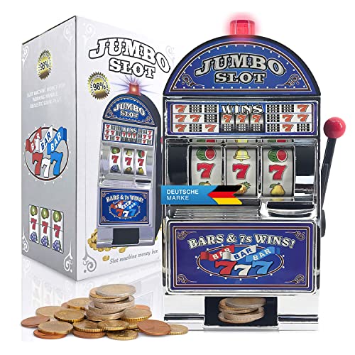 GOODS+GADGETS Einarmiger Bandit - Geldspiel-Automat Slot Machine Glücksspiel-Automat mit Casino Sound & Lichteffekten (Einarmiger Bandit) von GOODS+GADGETS