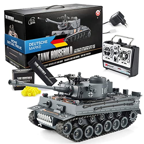 GOODS+GADGETS Ferngesteuerter RC German Tiger I 1:16 Modellbau Panzer 2.4GHz mit Schuss-Funktion, Sound - RTR (Tiger I) von GOODS+GADGETS