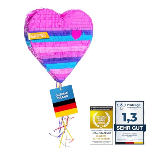 Pinata Party-Dekoration zum Befüllen mit Süßigkeiten für Kinder-Geburtstag Hochzeit Feier - (Herz) von GOODS+GADGETS