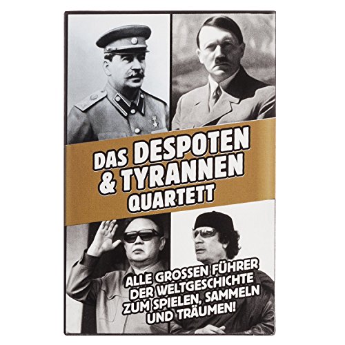 GOODS+GADGETS Tyrannen & Despoten Quartett - Das Diktatoren Kartenspiel die 32 übelsten Führer der Geschichte auf Spielkarten (Brown Edition) von GOODS+GADGETS